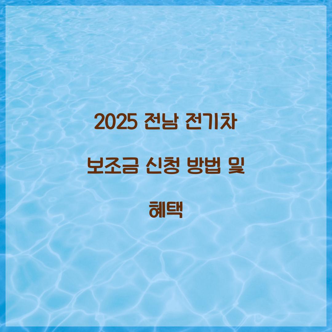 전남 전기차 보조금