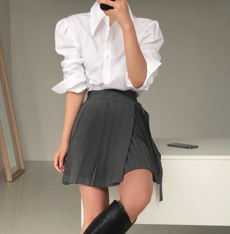 하이웨스트 플리츠 플레어 A라인 랩 테니스 미니 스커트 (2color)