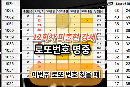12주간 로또 당첨 번호 예상 분석