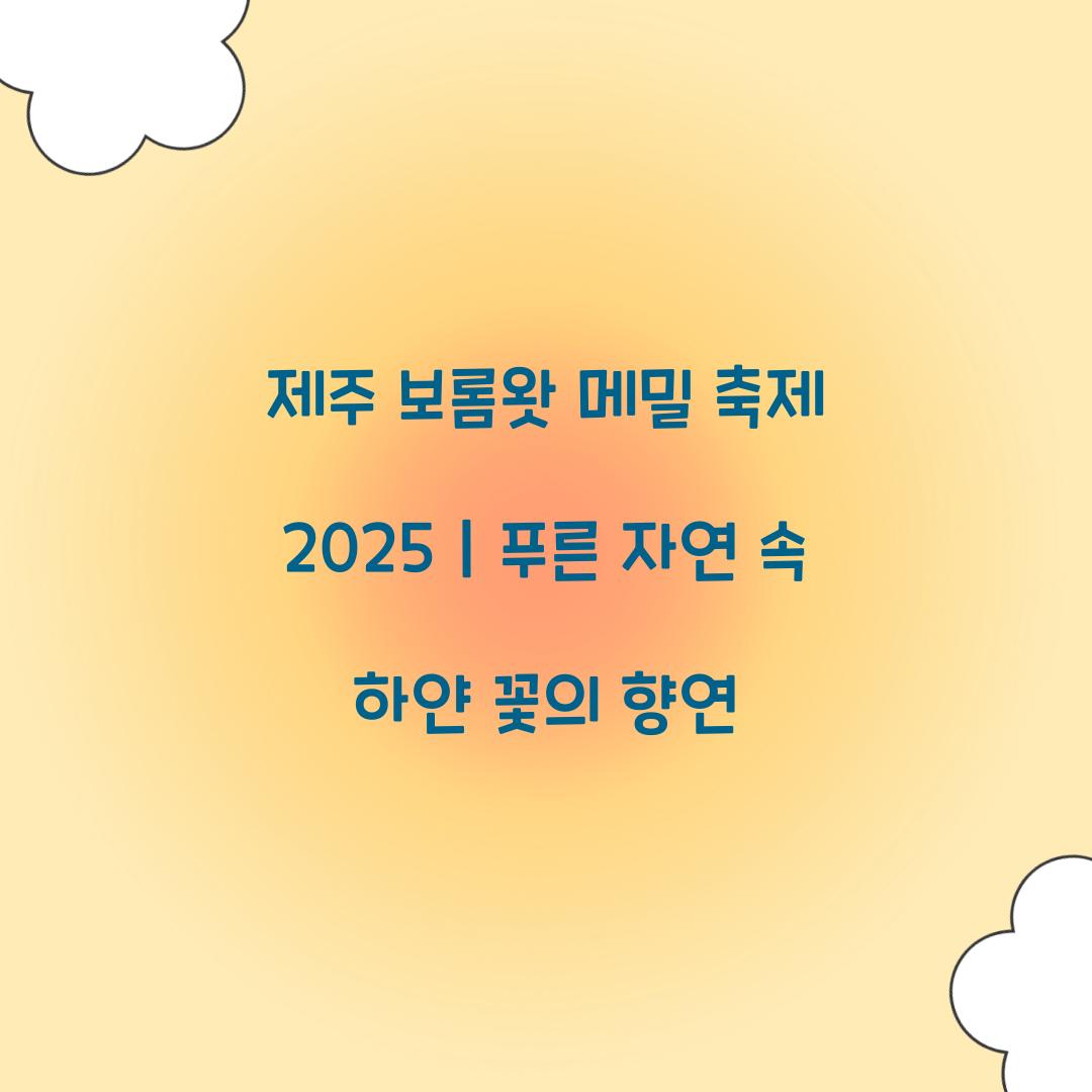 제주 보롬왓 메밀 축제
