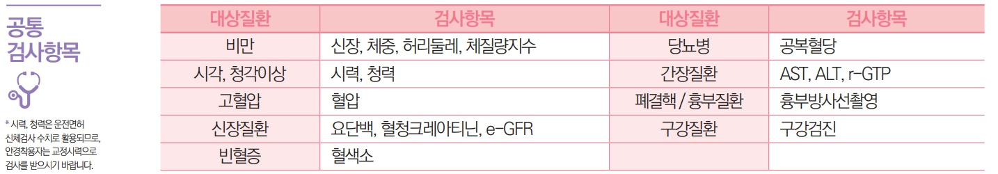 공통 검사항목