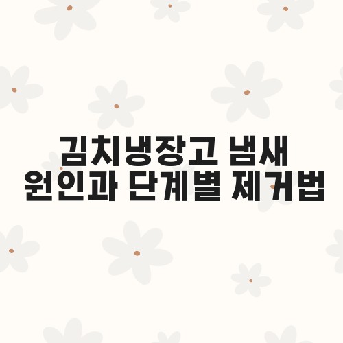김치냉장고 냄새 원인과 단계별 제거법