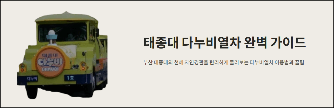 태종대 다누비열차 완벽 가이드