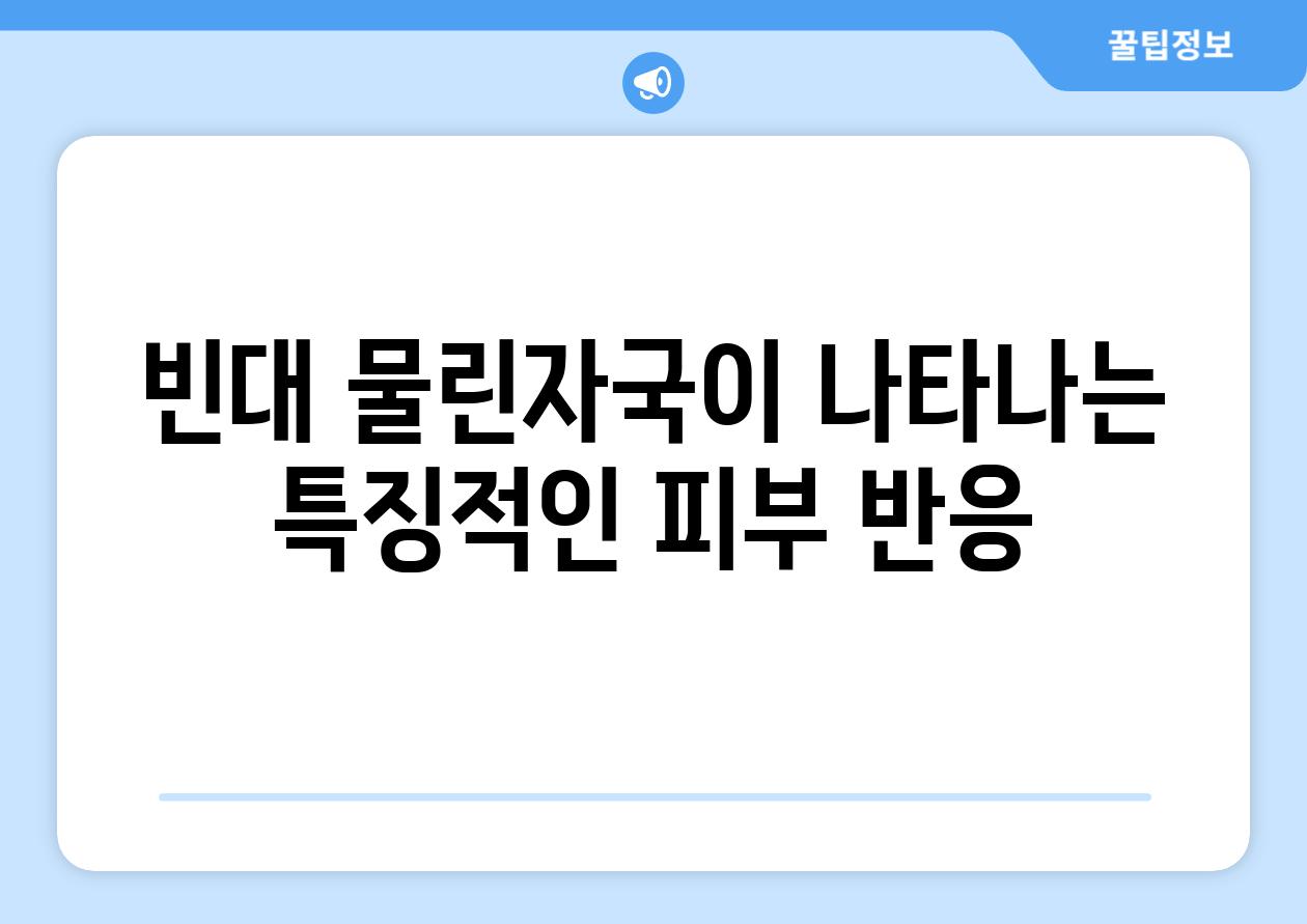 빈대 물린자국이 나타나는 특징적인 피부 반응