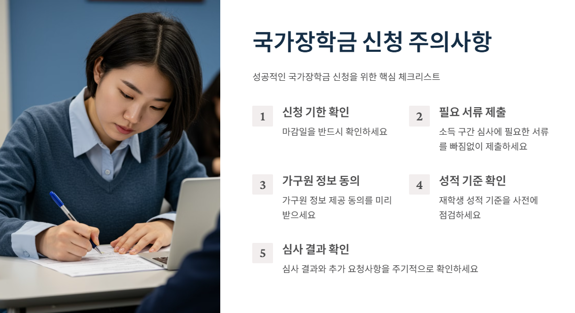 국가장학금 신청 시 주의사항