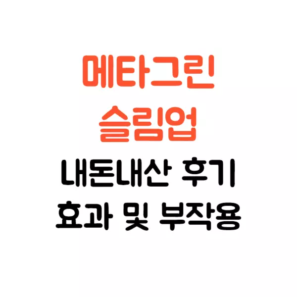 메타그린 슬림업 내돈내산 후기 효과 부작용