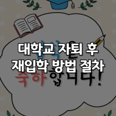 대학 자퇴 후 재입학