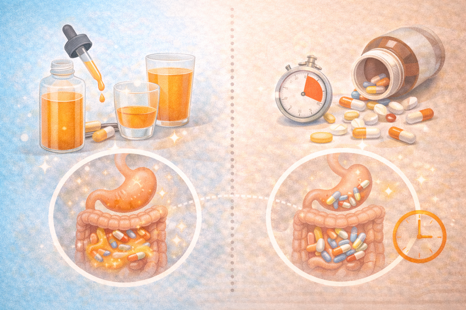 액상 영양제, 알약 영양제 이미지