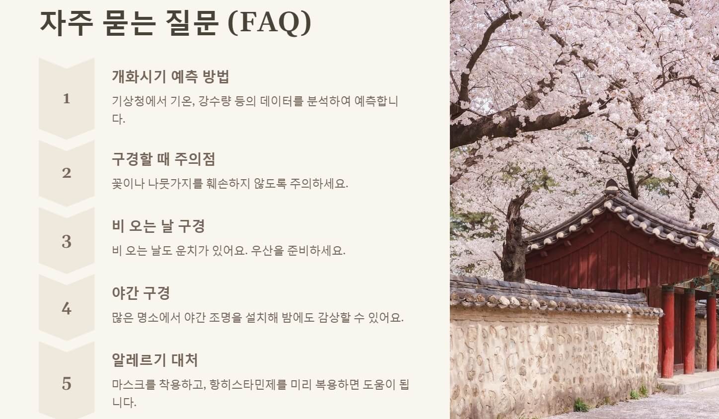 전국 벚꽃 명소 개화시기