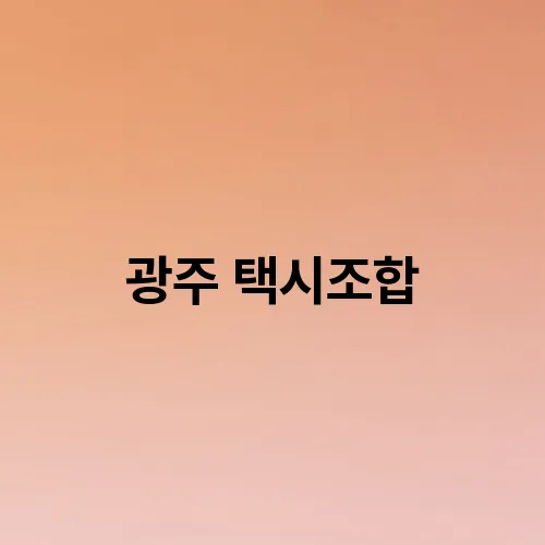 광주 택시조합