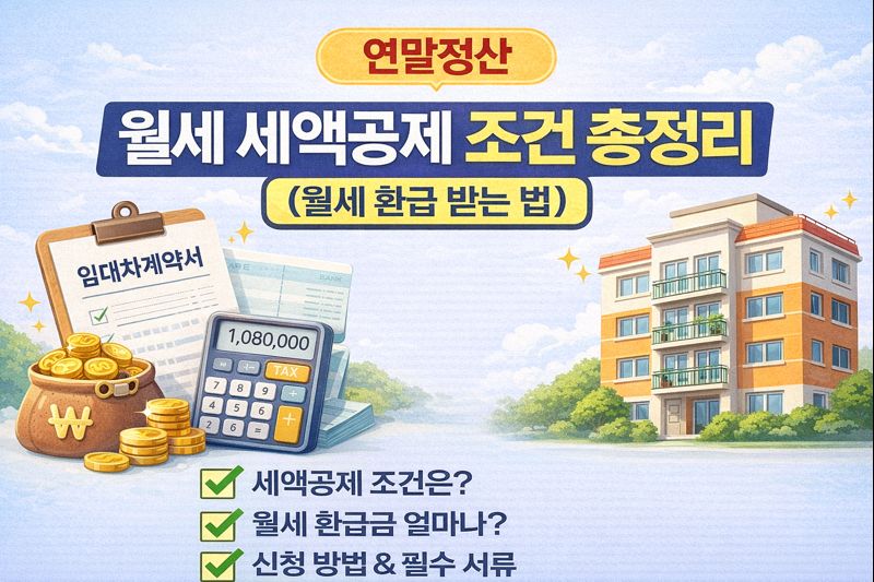 연말정산 월세 세액공제 조건 총정리 (월세 환급 받는 법)