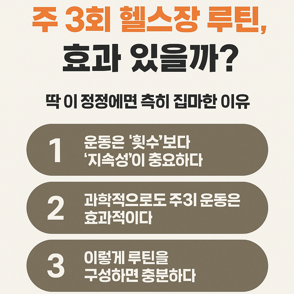 주 3회 헬스장 루틴, 효과 있을까?