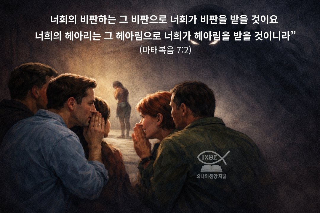 정죄하지 않는 진리는 혀의 불로 인한 공동체의 파괴를 경계하며 심판의 주권을 하나님께 맡기는 신앙의 실제를 선포한다 요나의 신앙 저널