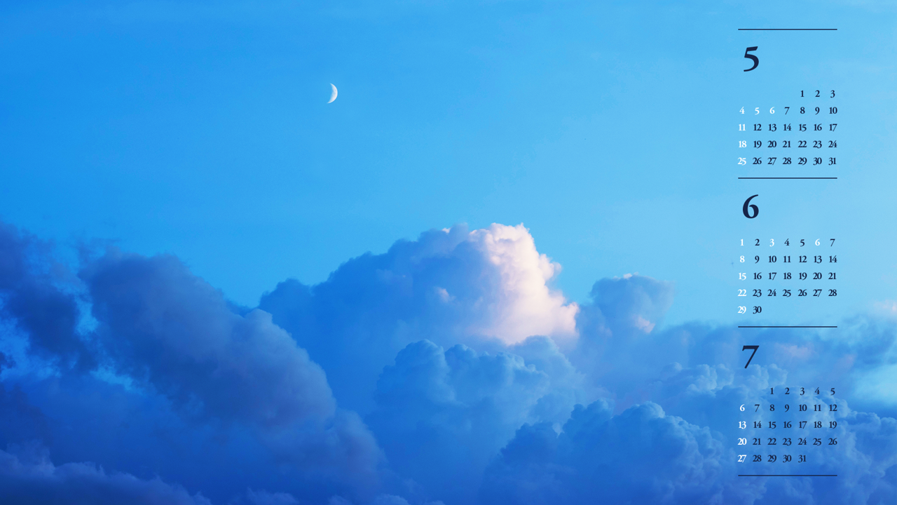 04 달과 구름 B - 2025년6월 노트북배경화면