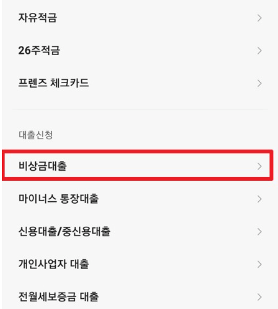 카카오뱅크-비상금대출-진행화면