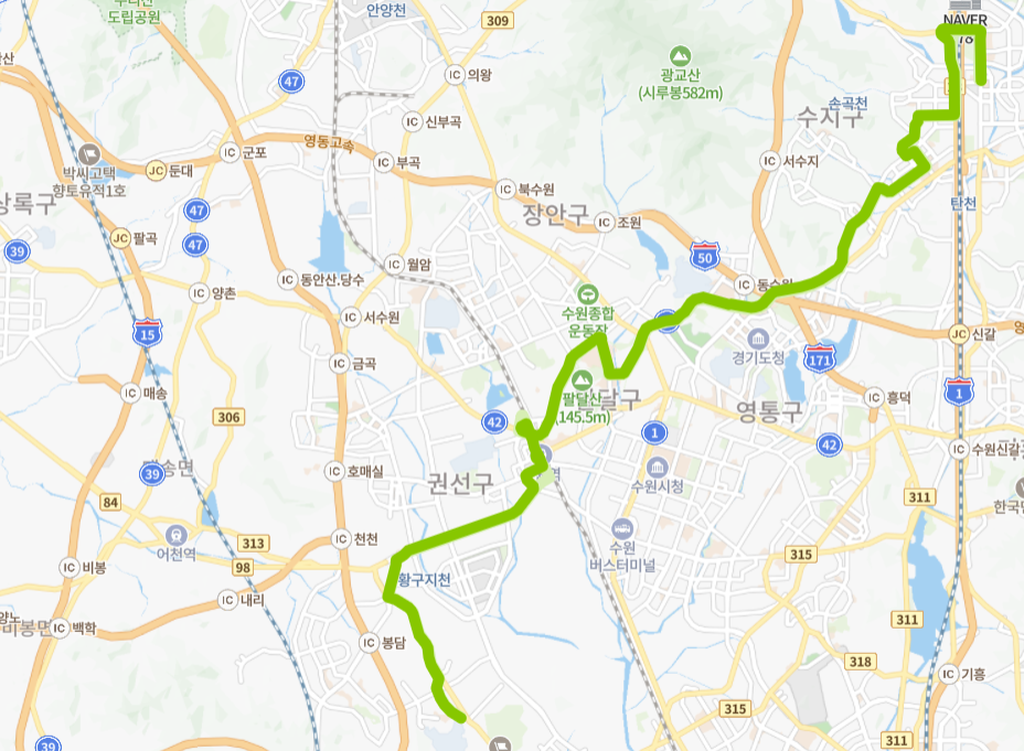 성남-수원-용인-화성-700-2번-버스-노선-지도