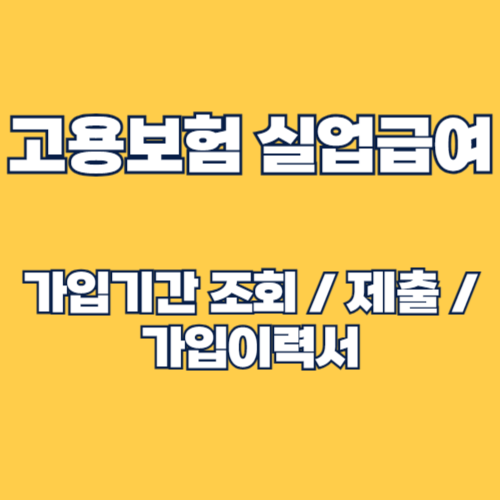 고용보험 가입기간 조회 및 실업급여 가입이력서 제출방법 완벽 가이드
