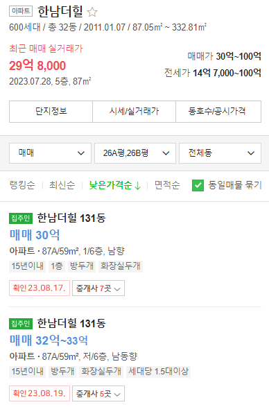 매물가격