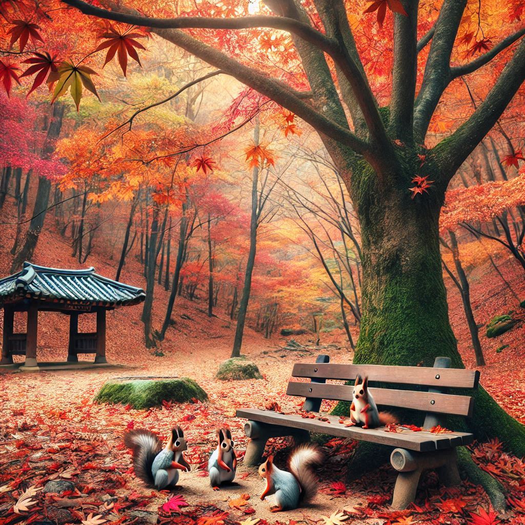 Vue d'automne de Jangtaesan &agrave; Daejeon