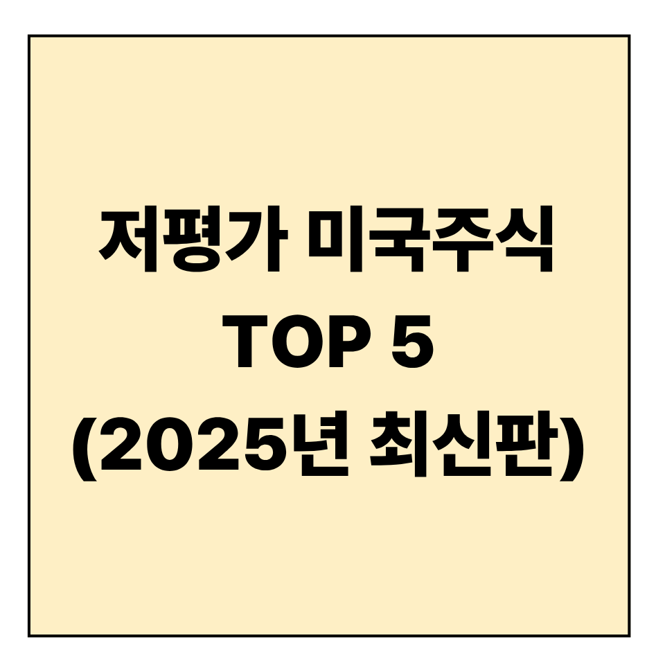 미국 주식 초보가 꼭 봐야 할 &lsquo;저평가 미국주식&rsquo; TOP 5