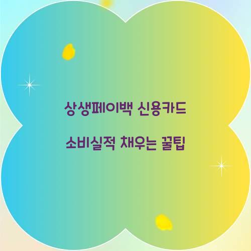 상생페이백 신용카드 소비실적 채우는 꿀팁