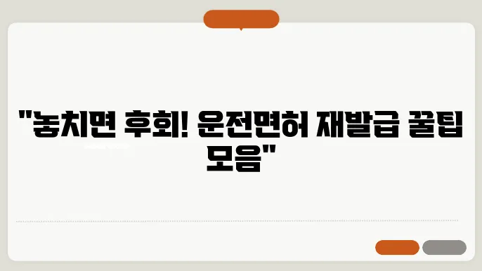 운전면허증 재발급