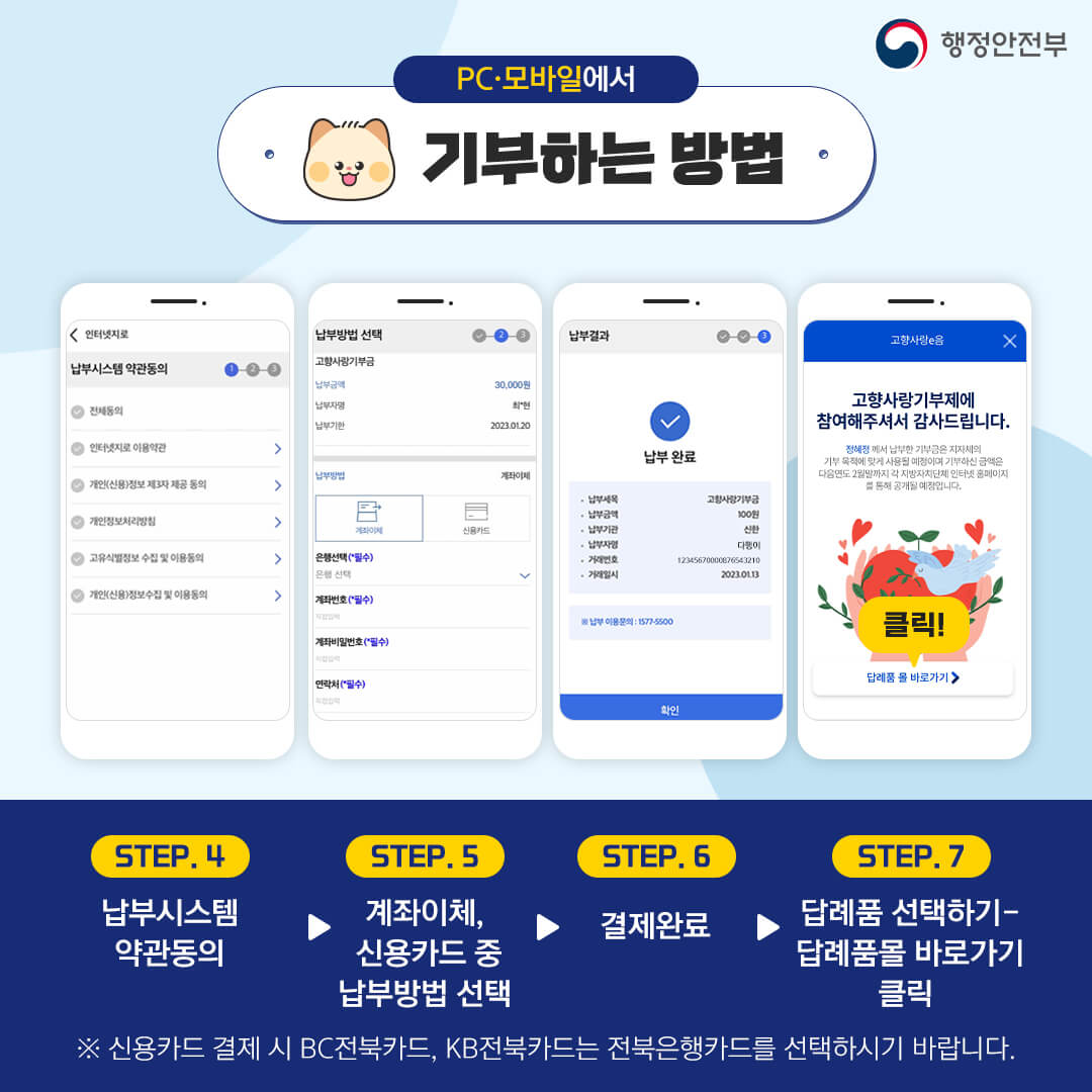 고향사랑e음을-통해-온라인으로-기부하는-방법을-설명하는-사진