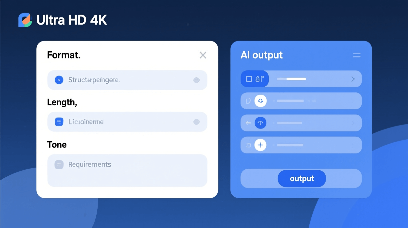 형식과 조건을 지정한 프롬프트와 깔끔하게 정리된 결과물을 보여주는 일러스트