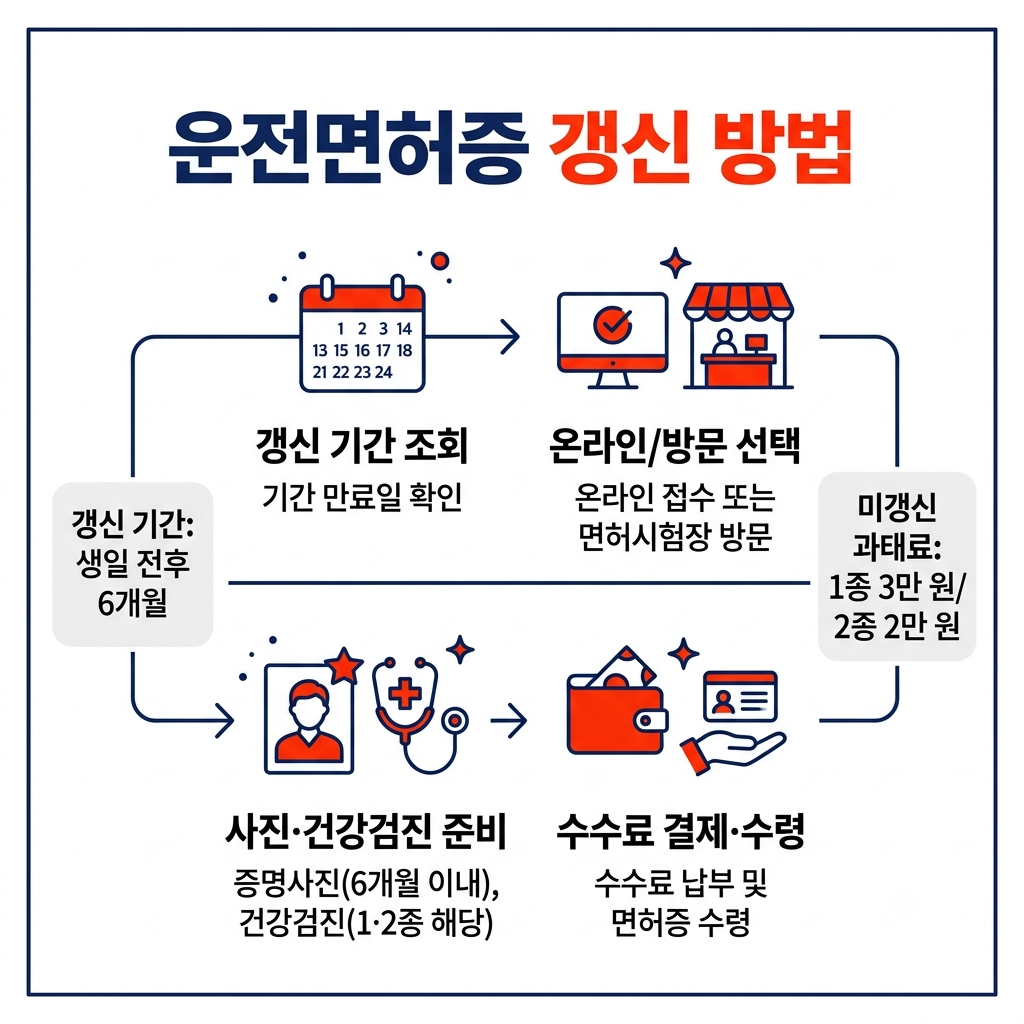 운전면허증 갱신 방법 인포그래픽