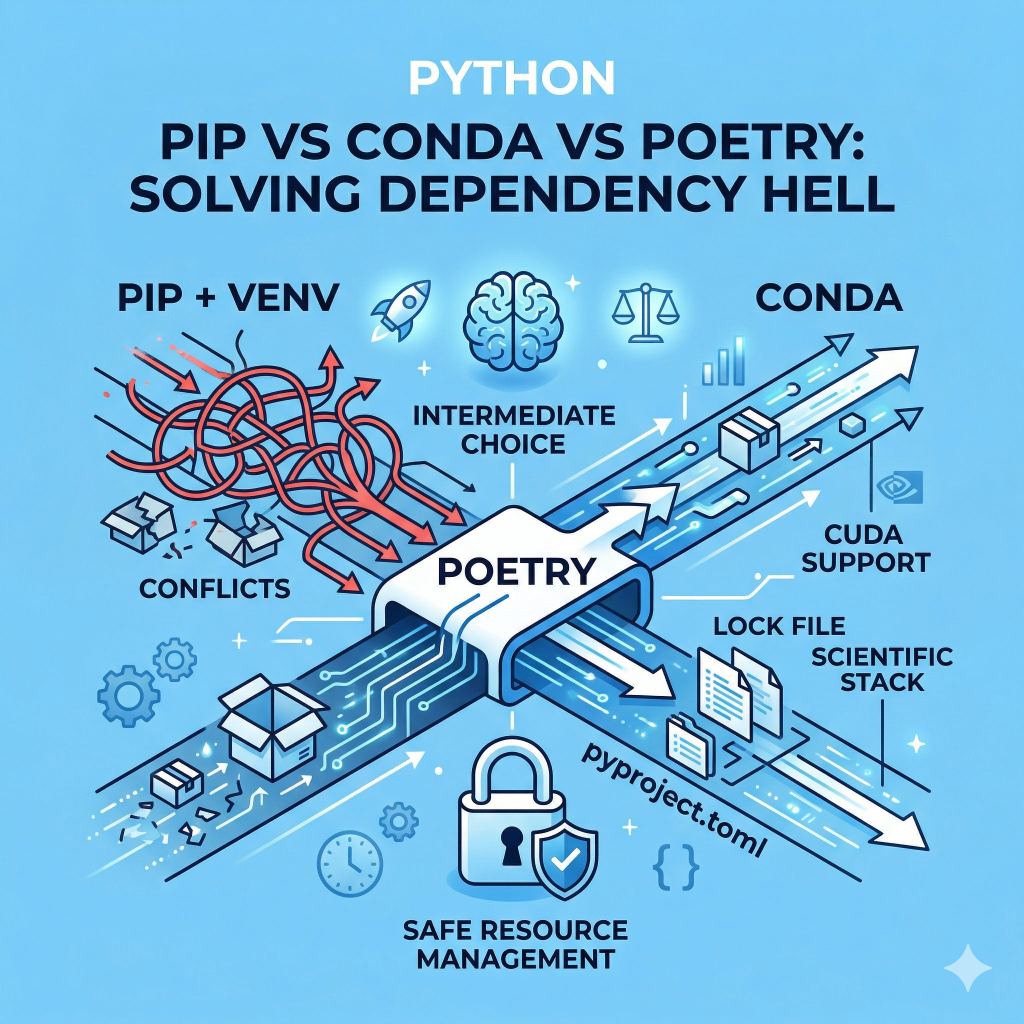 Pip, Conda, Poetry 비교 분석