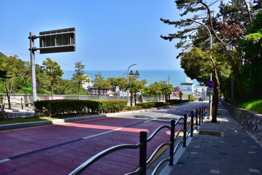 해운대 청사포 들어가는 도로