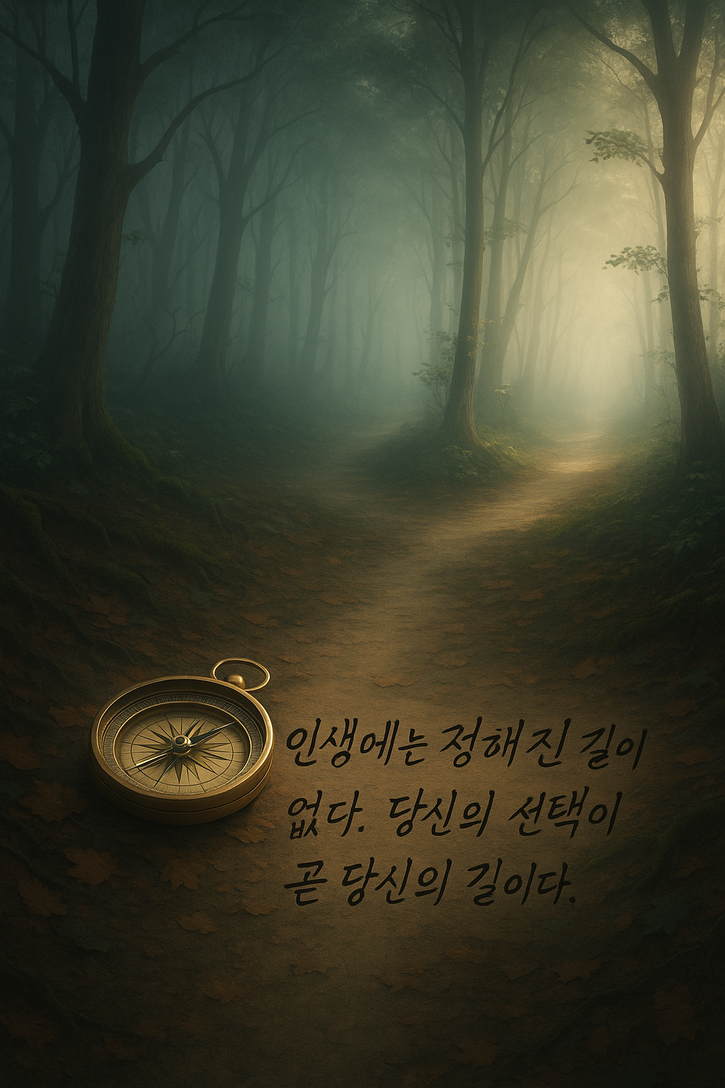 인생에는 정해진 길이 없다. 나침반과 숲 속 길