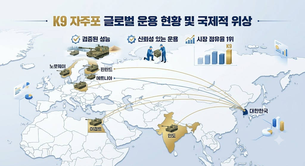 K9 자주포의 글로벌 수출 현황과 국제적 위상