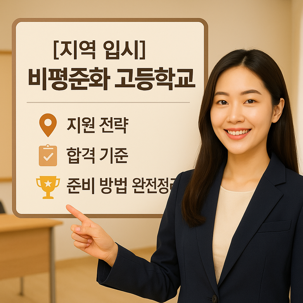 [지역 입시] 비평준화 고등학교 ｜ 지원 전략·합격 기준·준비 방법 완전정리