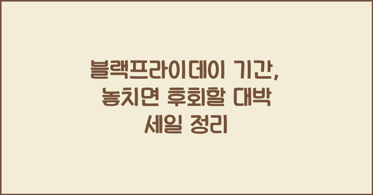 블랙프라이데이 기간