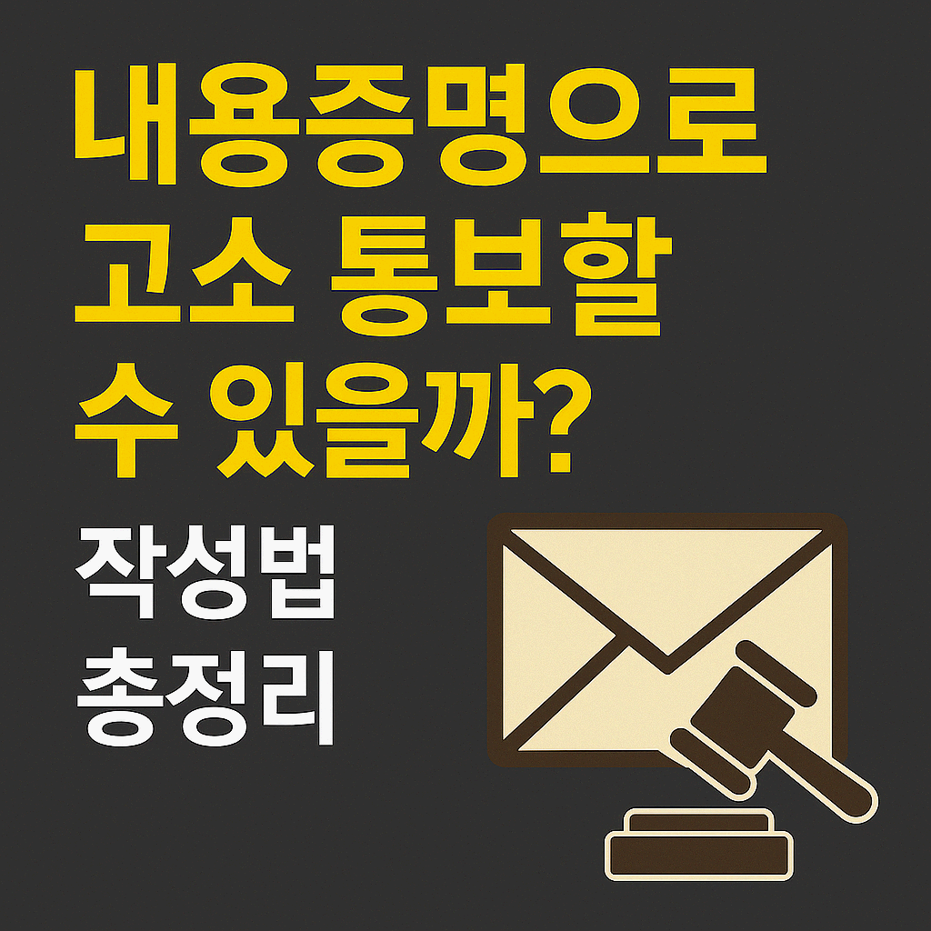 내용증명으로 고소 통보할 수 있을까?