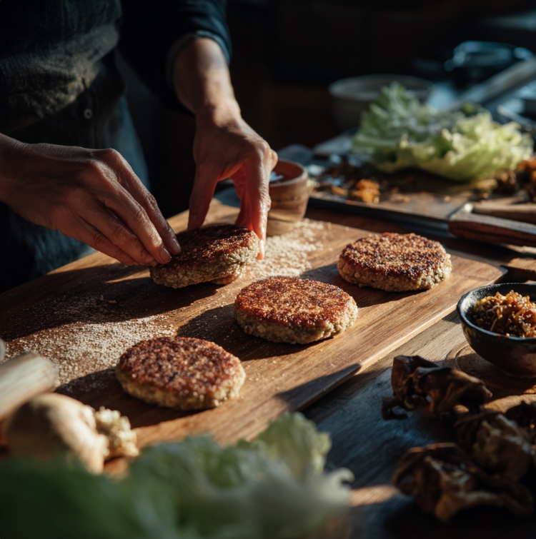 동그랑땡 손으로 형태를 잡는 모습
