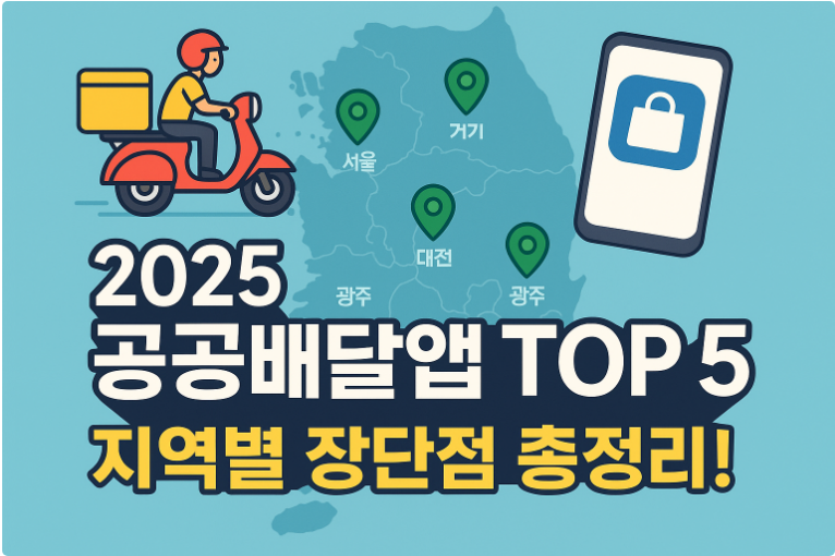2025년 공공배달앱 TOP 5 - 지역별 장단점 비교