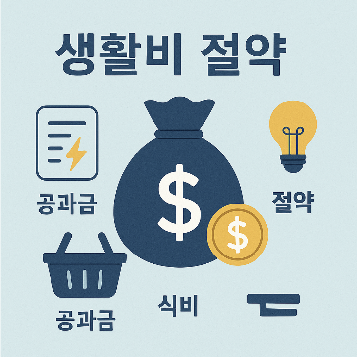 생활비 절약 공과금 식비관련 이미지