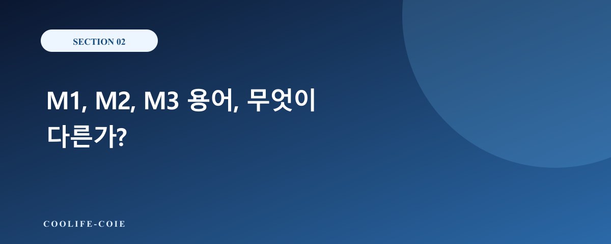 M1, M2, M3 용어, 무엇이 다른가?