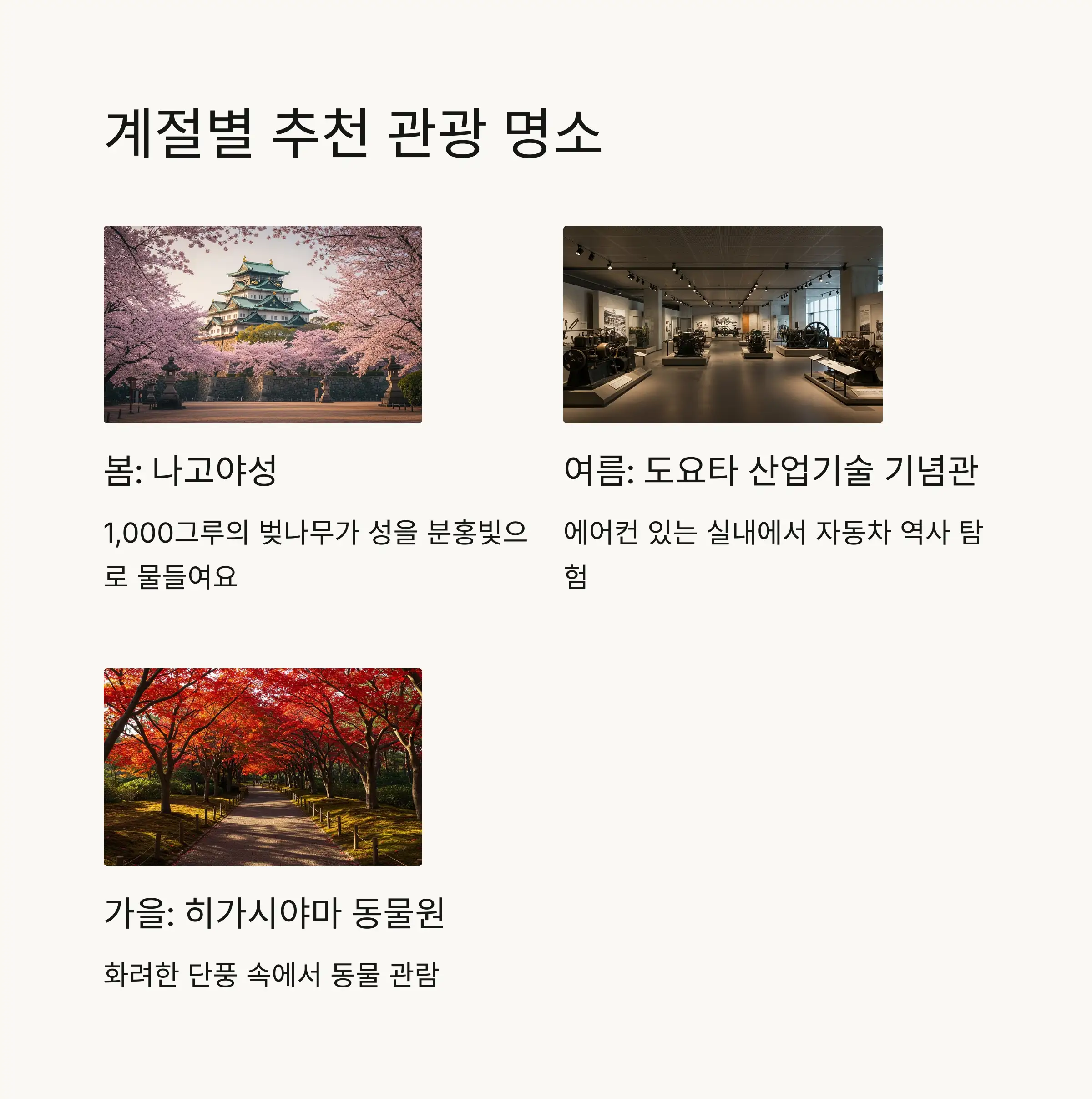 🏯 계절별 추천 관광 명소