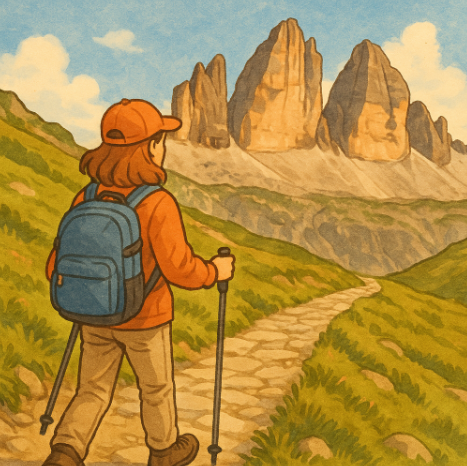 20대 여성이 트레 치메 트레킹하는 모습