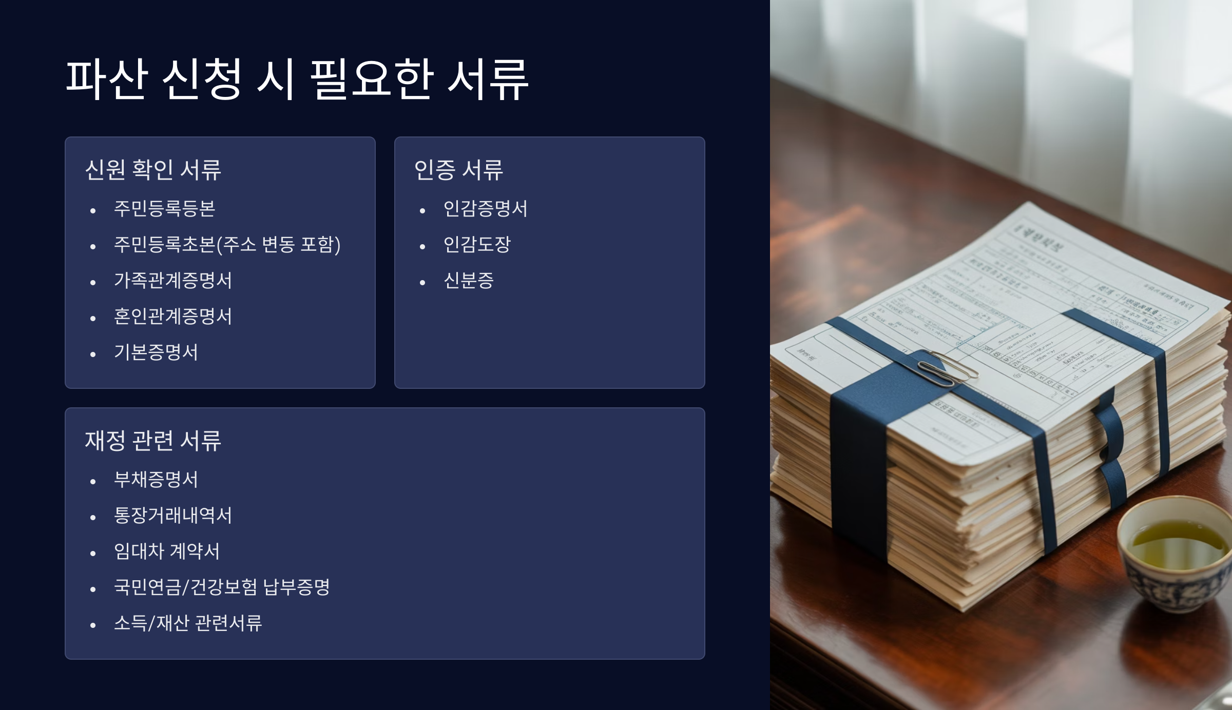 파산 신청 시 필요한 서류