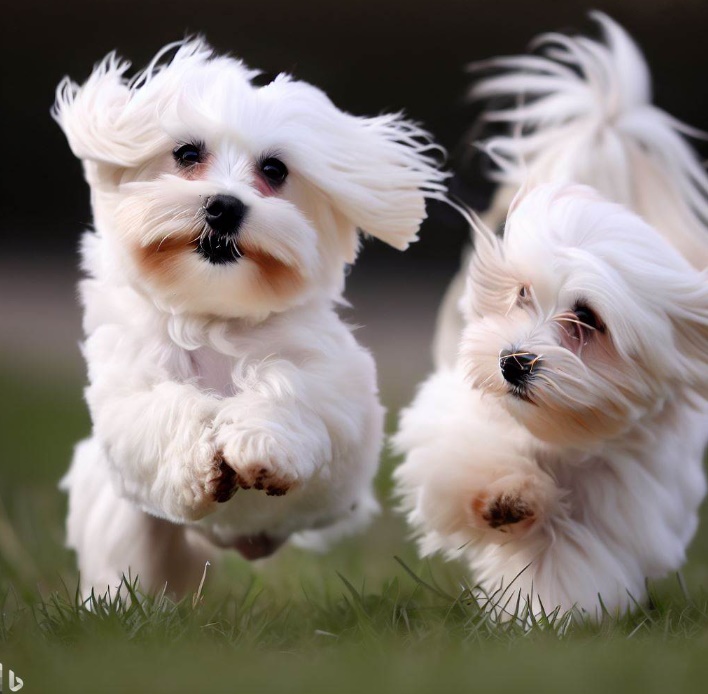 자유분방하게 마구 싸 돌아 다니는 귀여운 말티즈