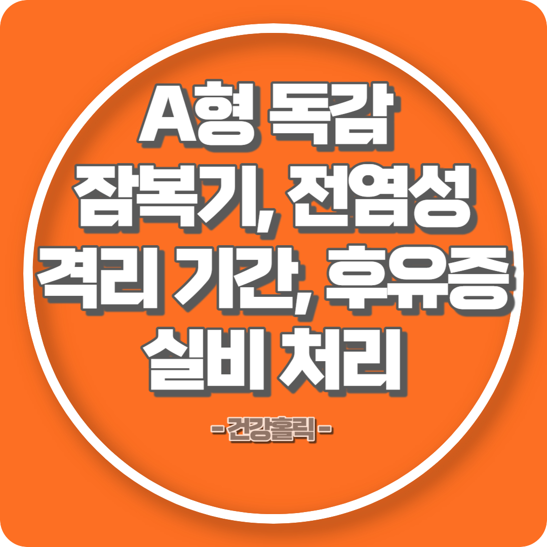 A형 독감의 잠복기, 전염성, 격리 기간, 후유증, 실비 처리 썸네일