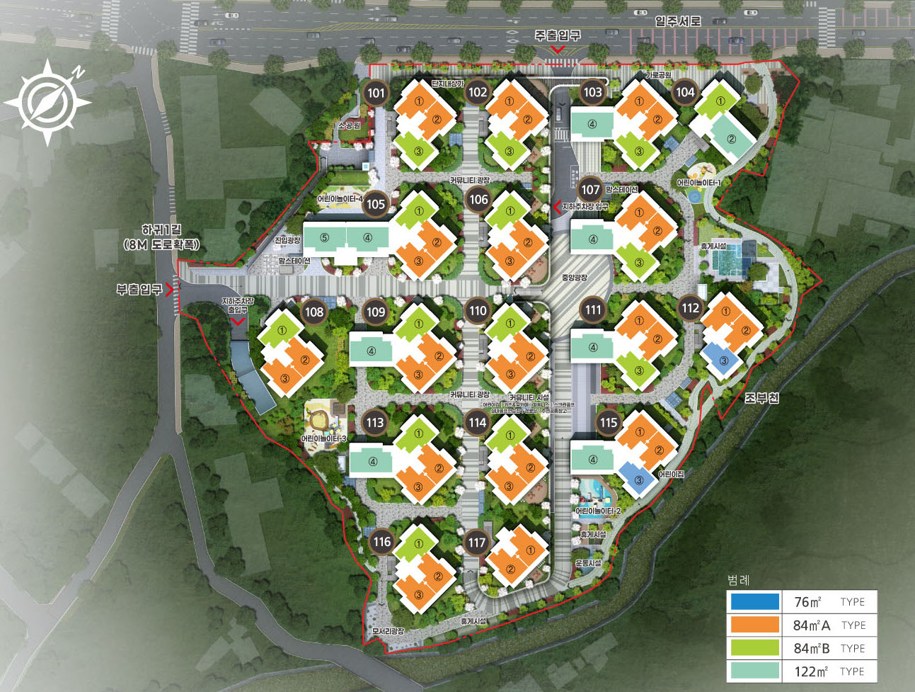 효성해링턴 플레이스 제주 동・호수 배치도