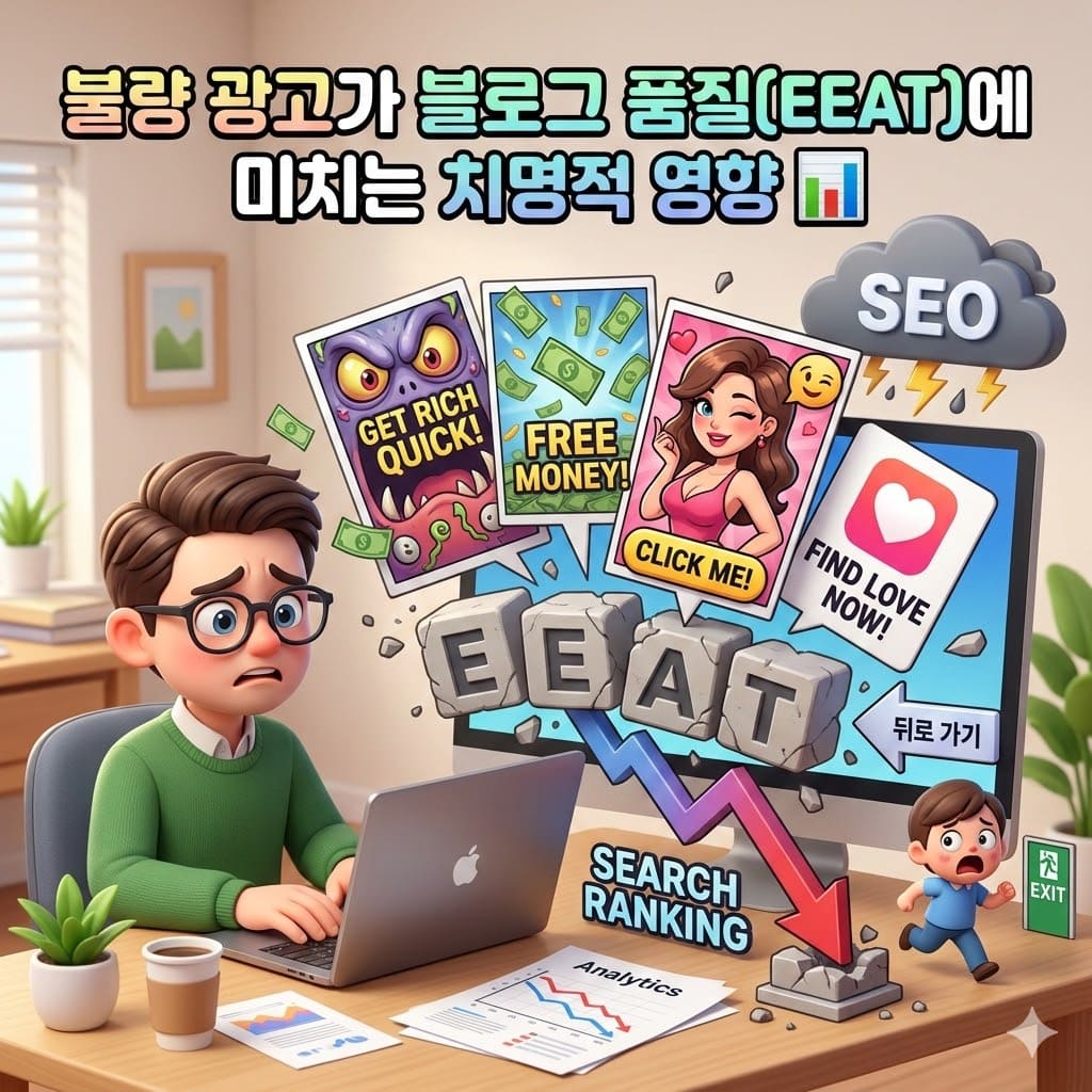 불량 광고가 블로그 품질(EEAT)에 미치는 치명적 영향