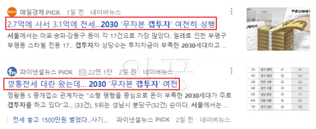 갭투자 관련 뉴스