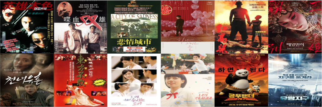 중화권 대표 영화 포스터