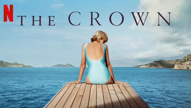 호수를 배경으로 수영복은 입은 여성이 등장하는 더 크라운: 시즌 6